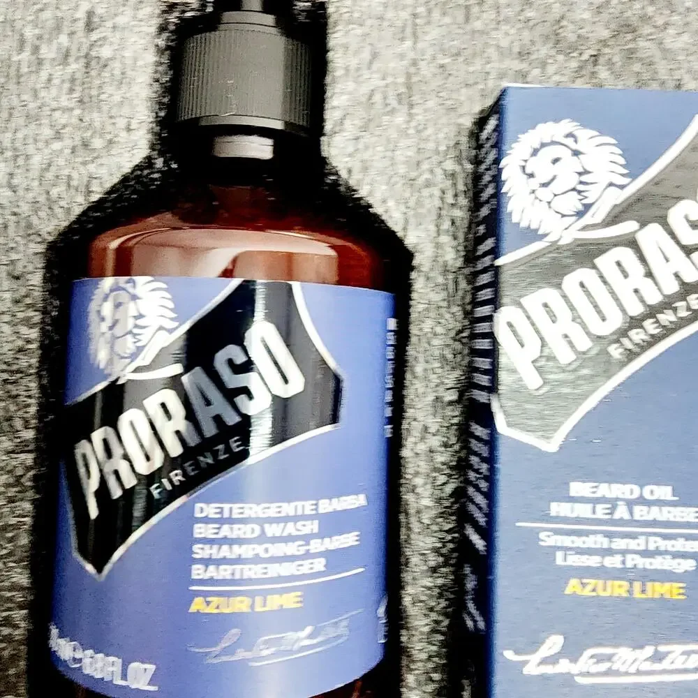 Beard Care Set Azur Lime Wash Oil Balm Kit Men’s Grooming Gift Set New